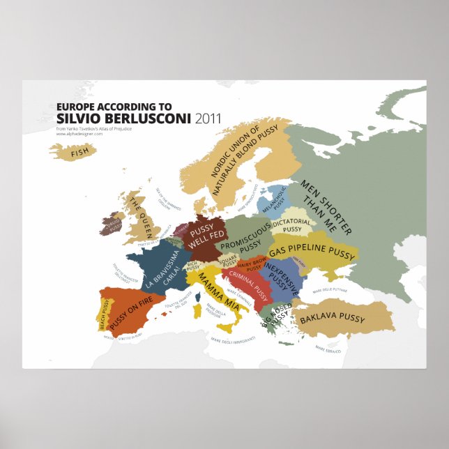 Europe According to Silvio Berlusconi Poster (Front)