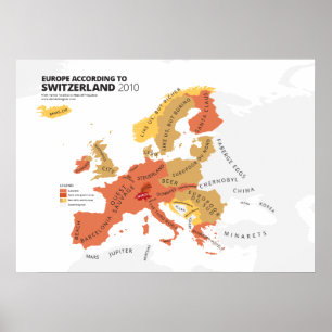 Europe According to Switzerland Poster