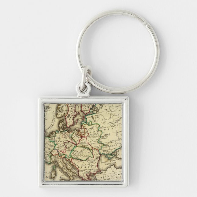 Europe ancient, modern key ring (Front)