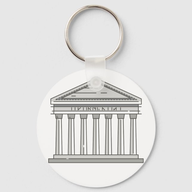 Europe ancient roman pantheon temple WorldLandmark Key Ring (Front)