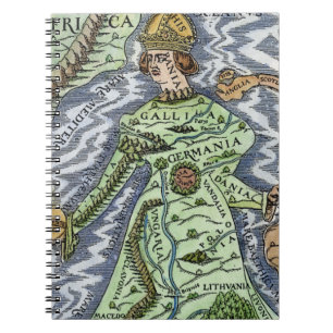 EUROPE AS A QUEEN, 1588 SPIRAL NOTEBOOK