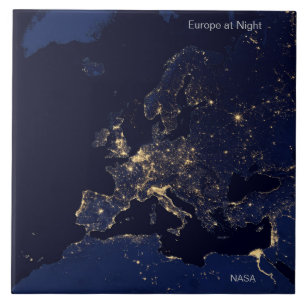 Europe at Night by NASA Tile