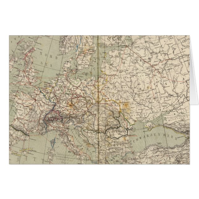 Europe Atlas Map showing railroads (Front Horizontal)