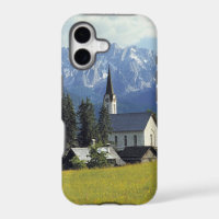 Europe, Austria, Gosau. The spire of the church