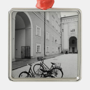 Europe, Austria, Salzburg. Bicycles in the Metal Tree Decoration