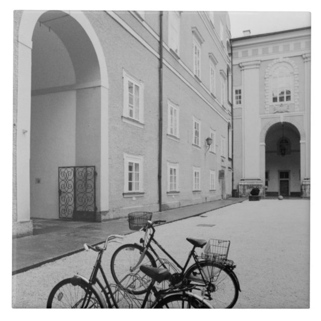 Europe, Austria, Salzburg. Bicycles in the Tile (Front)