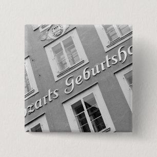 Europe, Austria, Salzburg. Mozart's Birthplace 15 Cm Square Badge