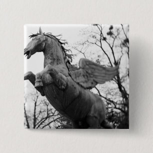 Europe, Austria, Salzburg. Winged horse statue, 15 Cm Square Badge