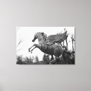 Europe, Austria, Salzburg. Winged horse statue, 2 Canvas Print