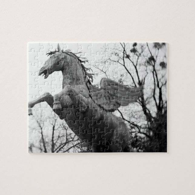 Europe, Austria, Salzburg. Winged horse statue, Jigsaw Puzzle (Horizontal)