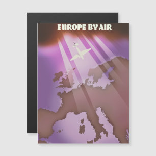 Europe By Air vintage style travel poster.