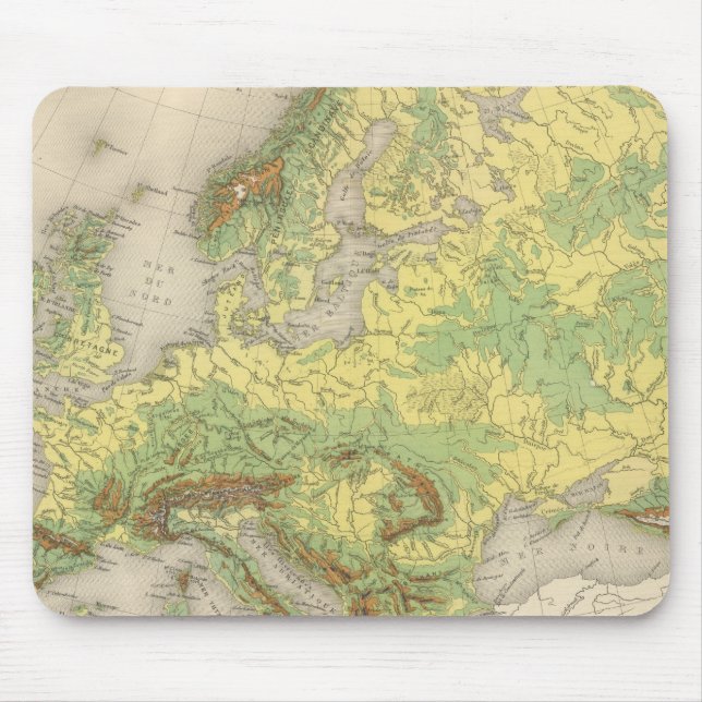 Europe contour map mouse pad (Front)