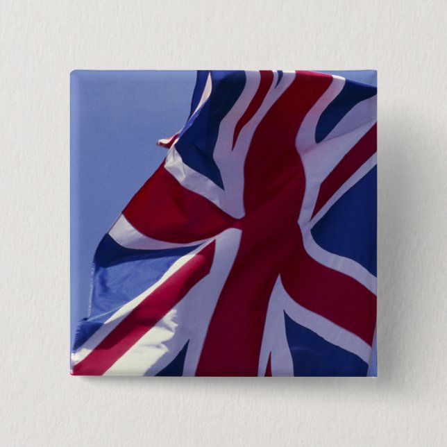Europe, England, British flag 15 Cm Square Badge (Front)