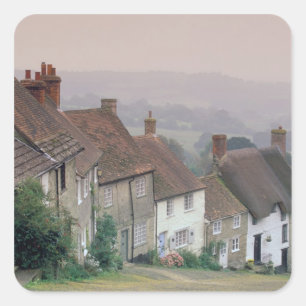 Europe, England, Dorset, Gold Hill, Shaftesbury. Square Sticker