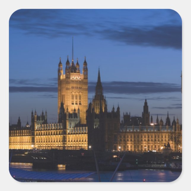 Europe, ENGLAND, London: Houses of Parliament / Square Sticker (Front)