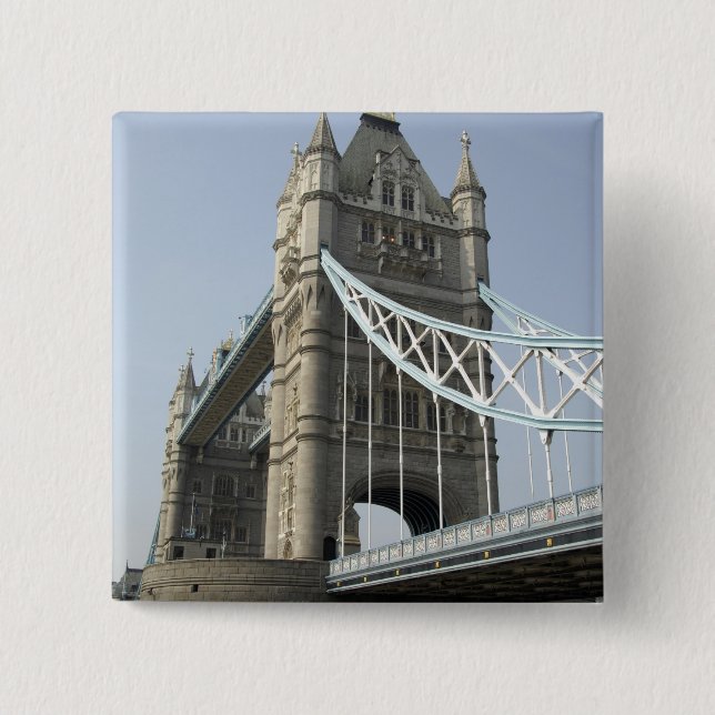 Europe, England, London. Tower Bridge over the 15 Cm Square Badge (Front)