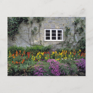 Europe, England, Teffont Magna. Flowers fill Postcard