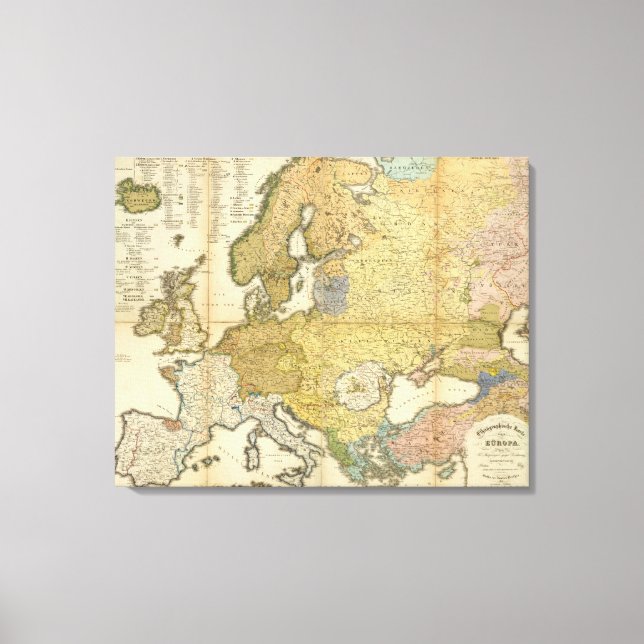 Europe Ethnography Map Canvas Print (Front)