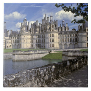 Europe, France, Chambord. Imposing Chateau Tile