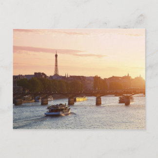Europe, France, Paris (75), Tourist Boat on Postcard