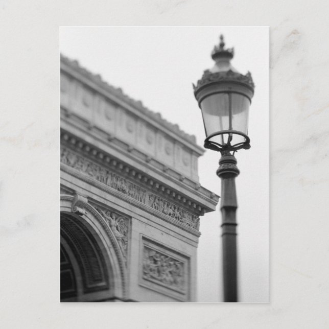 Europe, France, Paris. Arc de Triomphe and Postcard (Front)