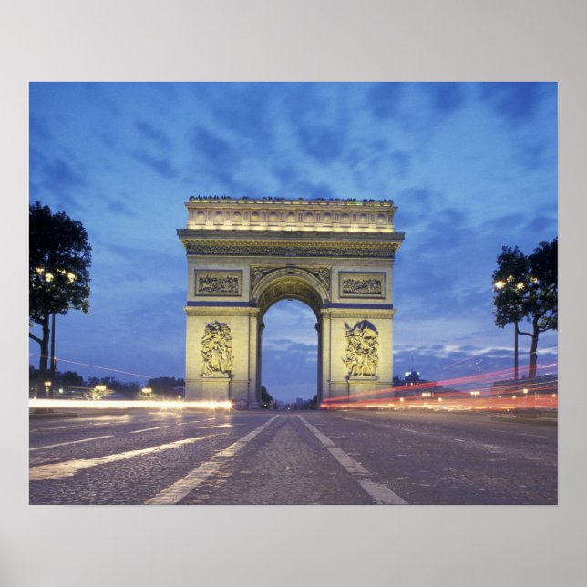 Europe, France, Paris. Arc de Triomphe as viewed Poster (Front)