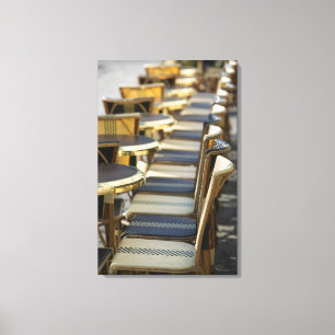 Europe, France, Paris, Beaubourg: Cafe Tables / Canvas Print