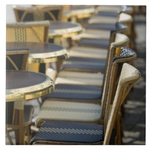 Europe, France, Paris, Beaubourg: Cafe Tables / Tile