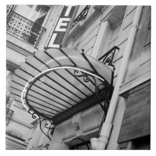 Europe, France, Paris. Detail of Left Bank hotel Tile