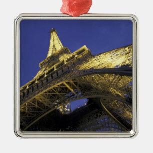Europe, France, Paris, Eiffel Tower, evening 2 Metal Tree Decoration