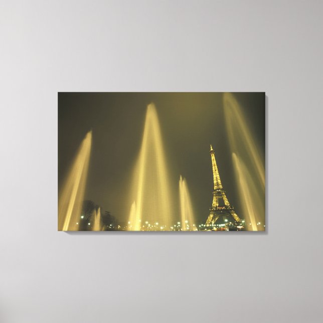 Europe, France, Paris, Eiffel Tower, evening Canvas Print (Front)