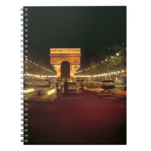 Europe, France, Paris. Evening traffic rushes Notebook