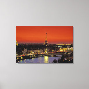 Europe, France, Paris. Sunset view of Eiffel Canvas Print