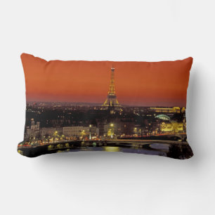 Europe, France, Paris. Sunset view of Eiffel Lumbar Cushion