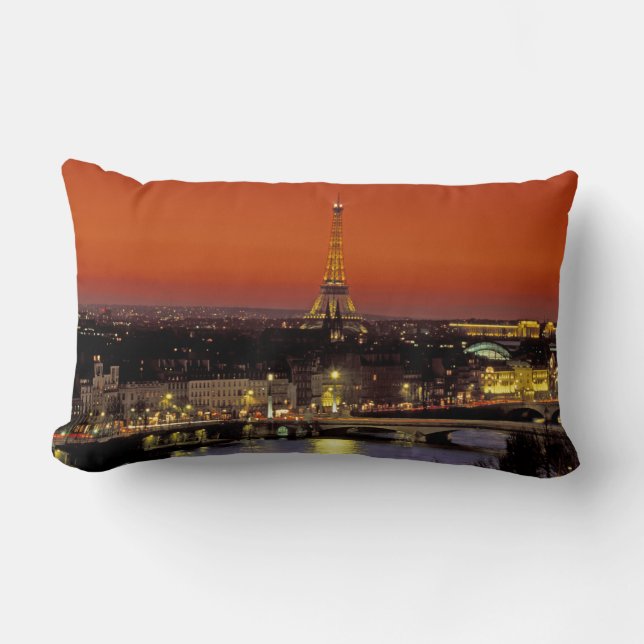 Europe, France, Paris. Sunset view of Eiffel Lumbar Cushion (Front)