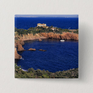 Europe, France, Theoule-sur-Mer. A tile-roofed 15 Cm Square Badge