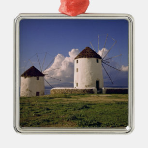 Europe, Greece, Mykonos. White-washed Metal Tree Decoration