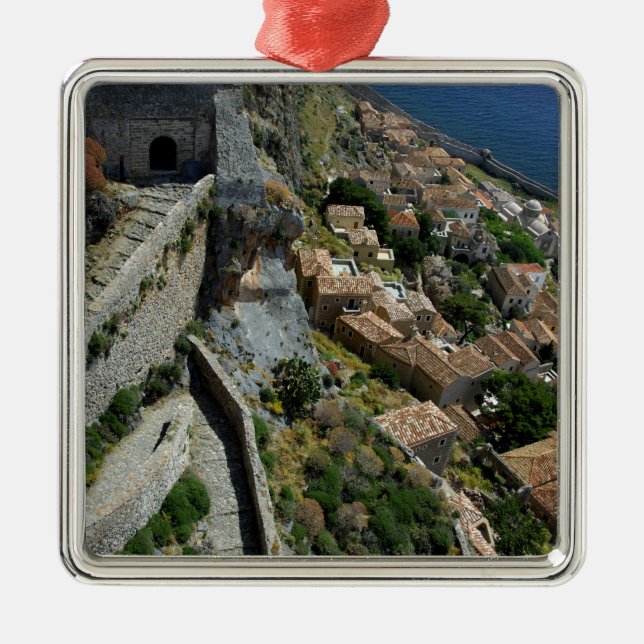 Europe, Greece, Peloponnese, Monemvasia Metal Tree Decoration (Front)