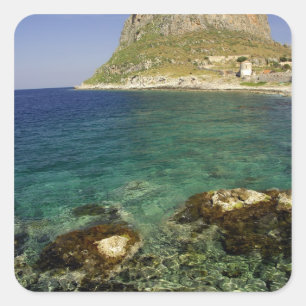 Europe, Greece, Peloponnese, Monemvasia. The Square Sticker