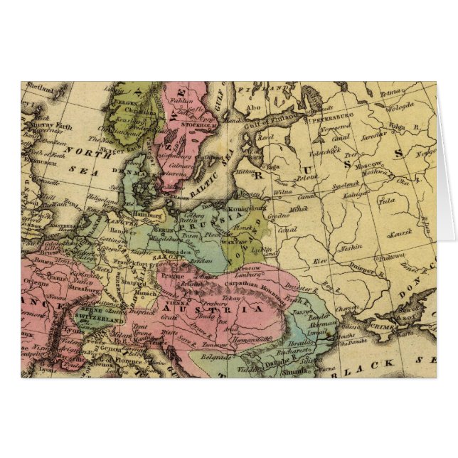 Europe Hand Coloured Atlas Map 2 (Front Horizontal)