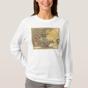 Europe Hand Coloured Atlas Map T-Shirt