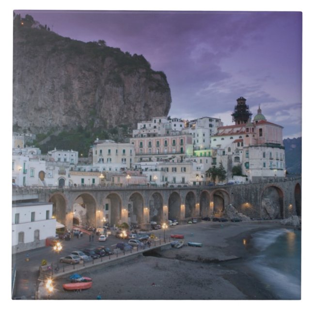 Europe, Italy, Campania (Amalfi Coast) Atrani: Tile (Front)