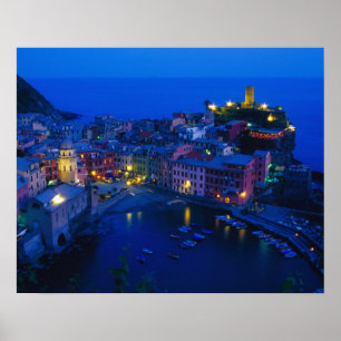 Europe, Italy, Cinque Terre, Vernazza. Hillside Poster