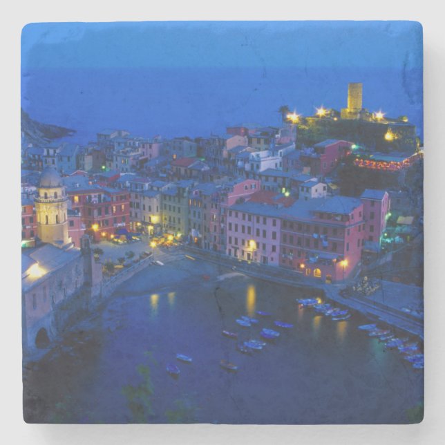 Europe, Italy, Cinque Terre, Vernazza. Hillside Stone Coaster (Front)