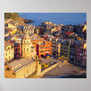 Europe, Italy, Cinque Terre. Village of Vernazza Poster
