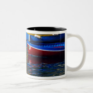 Europe, Italy, Cinque Terry, boats in Vernazza Two-Tone Coffee Mug