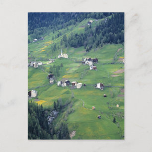 Europe, Italy, Dolomite Alps. This tiny village Postcard
