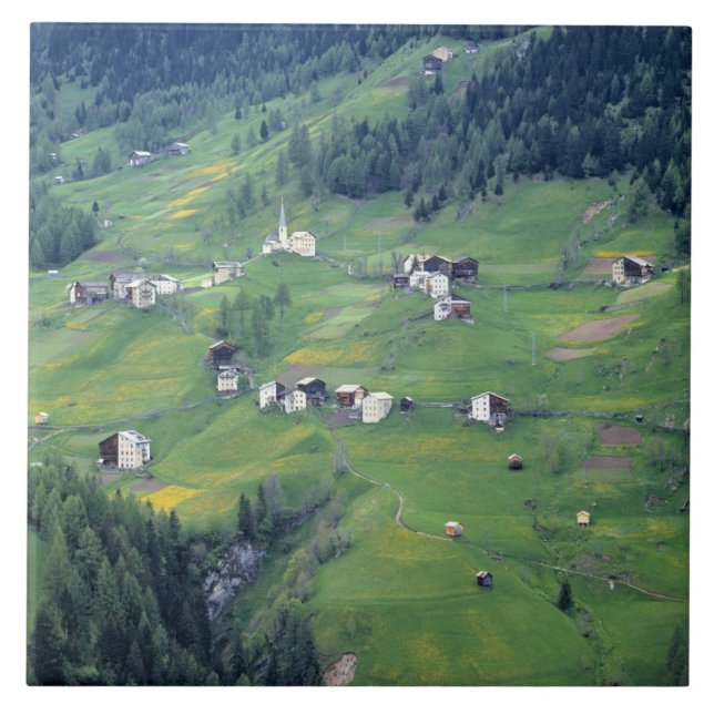 Europe, Italy, Dolomite Alps. This tiny village Tile (Front)