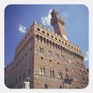 Europe, Italy, Florence. The mediaeval Plazzo Square Sticker