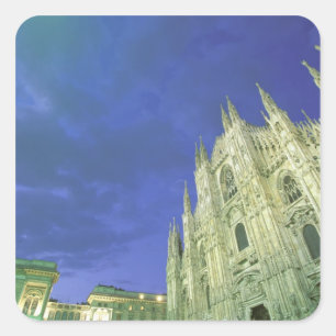 Europe, Italy, Lombardia, Milan. The Duomo, Square Sticker